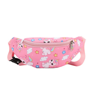 2023 New Style Western Style Large Capacity Out-of-town Children's Waist Bag Boys and Girls Shoulder Bag Children's Bag Cute Printed Bag