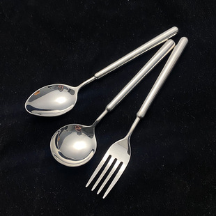 Blackstone 304 Stainless Steel Tableware Western Food suit Fork Spoon Western Restaurant Hotel Supplies Spoon Fork Round Spoon