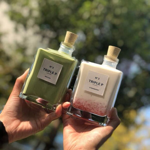 Coffee cold drink milk tea bottle new fruit juice beverage bottle flat wine bottle oblique shoulder flat glass empty bottle wholesale