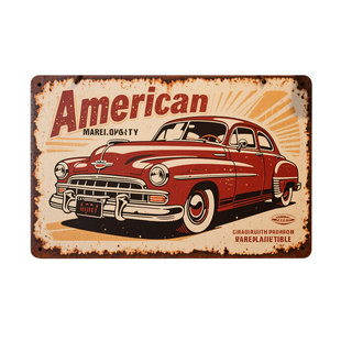 Foreign Trade Amazon AliExpress Tinplate Automobile Tin Painting Bar KTV Home Decoration Painting Pendant