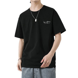 Short-sleeved T-shirt Men's Summer Thin Round Neck Pure Cotton Top Fashionable Loose Casual Teenager Half-sleeved T-shirt Men's T-shirt