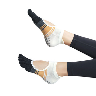 SOURCE manufacturer lulu five-finger toe yoga socks women's fitness floor socks Pilates non-slip dance backless socks