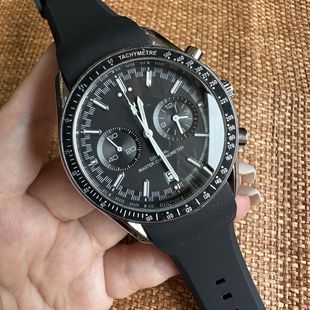 Miga men's three-eye six-pin timing full-function quartz explosion timing belt business watch, factory wholesale