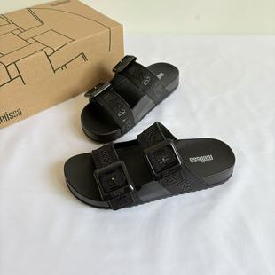 2025 Brazil Women's Sandals Melissa New Melissa Slippers Double Buckle Slippers Lightweight Outwear Beach Shoes
