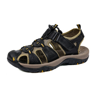 Summer men's sandals foreign trade plus size breathable sandals hollow retro handmade leather cross-border casual men's sandals