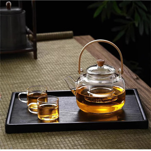 Electric ceramic stove teapot large capacity heat-resistant glass boiling water lifting beam pot thickened high borosilicate glass flower teapot