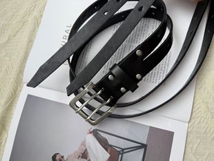 Cross-border Explosions Retro Simple Atmospheric Double-breasted Split Belt Multi-style Double-layer Belt for Men and Women