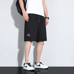 Super Size Men's Sports Shorts Summer Thin Fatty Fatty Fatty Plus Plus Plus Size Ice Silk Quick-drying Casual Pants 150.00kg 9
