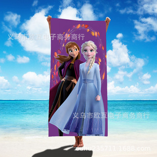 Внешняя торговля новый продукт TEMU Frozen серии TK ультрафиолокно пляжное полотенце для купания банное полотенце большого размера