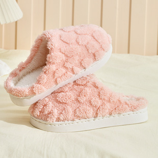 Plush Cute Couple Home Room Add Velvet Warm Autumn and Winter Slippers Men's Winter Cotton Slippers Women's Feeling of Stepping on Shit