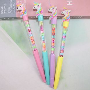 Чистый Красный Творческий DIY бусины гелевая ручка девушка сердце сито ручка мультфильм Единорог Мягкая резиновая голова Фея Браслет ручка