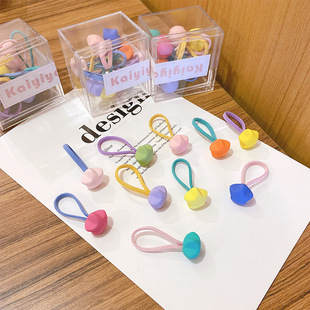 Children's Cute High Stretch Hair Rope Hair Accessories Girls Candy Color Hair Rings Hair Accessories Little Girls Tie Hair Rubber Tendons for Women