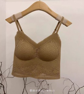 New Lace Goddess Clothes Soft Skin-friendly French Style Women's Hollow-out Gather Comfortable Deep V Sling Small Vest Underwear