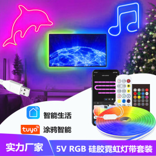 Usb неоновая rgb силиконовая светодиодная водонепроницаемая лампа с оптовой оптовой смарт-граффити музыка bluetooth diy светильник