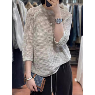 Clearance to pick up the leak ~ cattle x goods huge burst niche loose comfortable round neck lazy wind gray seven sleeve sweater