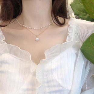 Romantic Galaxy ~ Diamond-encrusted Pearl Necklace Women Light Luxury Niche 2023 New Arrival Clavicle Chain Elegant Necklace Chain Trendy Wholesale