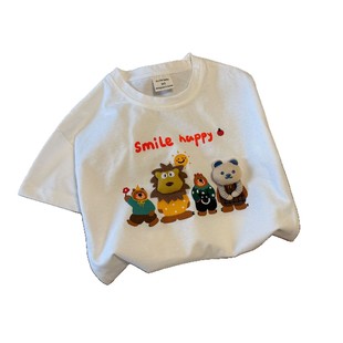 in stock Children's T-shirt Men's and Women's Children's Wear Short-sleeved Top 2025 Summer Three-dimensional Cartoon Shirt Baby's Crewneck Short-sleeved T-shirt