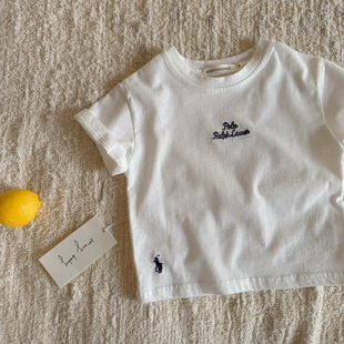 Boys' Short-sleeved T-shirt Summer New Children's Cotton All-match White Half-sleeved Top Baby Loose Casual T-shirt Trendy T-shirt