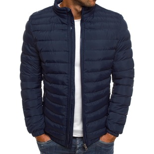 Foreign trade Europe and the United States autumn and winter new cross-border men's solid color cotton-padded jacket coat simple atmosphere men's cotton-padded jacket manufacturers direct supply