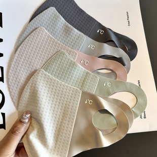 Summer breathable honeycomb sunscreen mask women's eye corner waffle ice silk cool anti-ultraviolet high-value mask