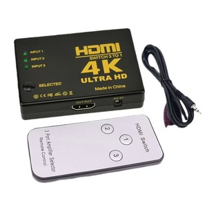 Cross-border HDM switcher three-cut one three-in one-out with infrared remote control 4K audio and video cutting screen with screen distributor