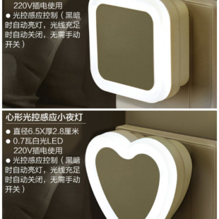 Night light light control plug-in induction lamp night light bedroom led lamp bedside children's sleeping wall lamp d factory supply