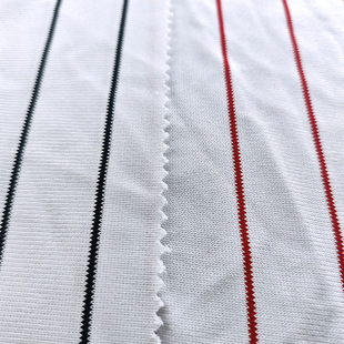 Manufacturer American Baseball Uniform Fabric Black and White Two-Color Striped Plain Fabric Ready-Made Team Clothing Knitted Fabric Mesh Fabric