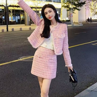 Xiaosiangfeng богатая семья Qianjin сладкий костюм модная женщина осень-зима новая толстая короткая куртка юбка из двух частей