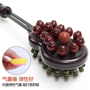 Peach wood massage hammer beating hammer beating massage stick neck leg massager fitness hammer beating back meridian hammer