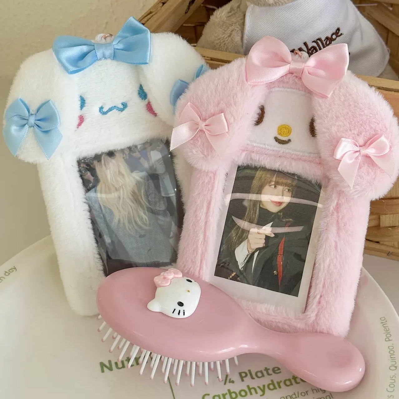 Sanrio Plush Card Holder, Good-Looking Student Campus Portable Cute Card Holder, Sweet Ins Small Card Display Pendant