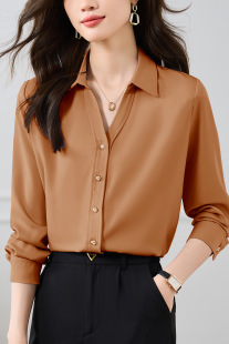 Long Sleeve Purple Shirt Women's Design Sense Niche Acetate Shirt 24 New Interior French Top