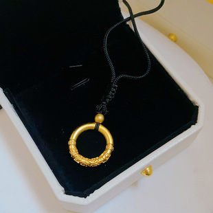 Xiangyun Ruyi safety lock necklace Women's Light luxury niche design Opal elegant clavicle chain retro new country fashion style