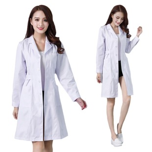 White coat long sleeve female doctor's clothing white coat nurse's clothing doctor winter thick work clothes student laboratory Hospital