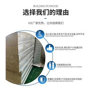 Rock wool sandwich panel color steel plate custom insulation laboratory wall panel purification dust-free workshop insulation board