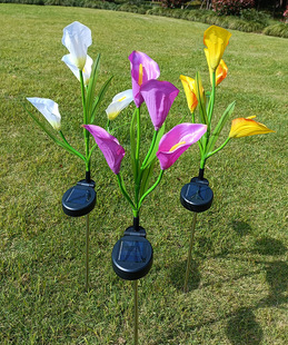 New outdoor courtyard garden decoration simulation lantern LED floor lawn lamp 4 solar Calla lamp