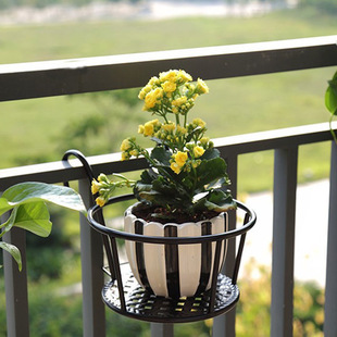 Balcony Flower Rack Potted Plant Indoor Chlorophyte Green Flower Pot Rack Balcony Railing Flower Rack Wall Hanging Green Flower HF