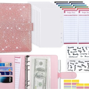 in stock cross-border A6 binder zipper bag Macaron notebook leather PU loose-leaf book cash budget hand book