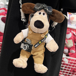 Mobile Phone Back Clip Doll Cross-Body Strap Lanyard Cute Cartoon Leader Dog Doll Can Be Carried on the Side and Shoulder Anti-Lost Hanging Chain