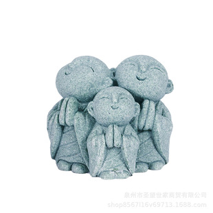 Cute Japanese style little monk Kyoto Tibetan style aromatherapy fish tank aquarium bonsai matching decoration home decoration