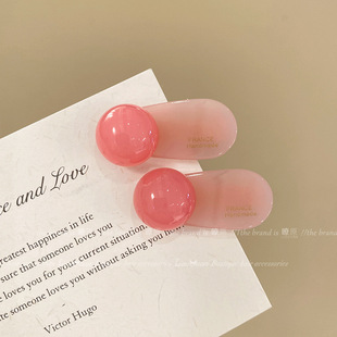 2 Cute Beans Hairpin Side Clip Side Girl's Bangs Clip 2025 New High-end Sense Duckbill Clip Headwear