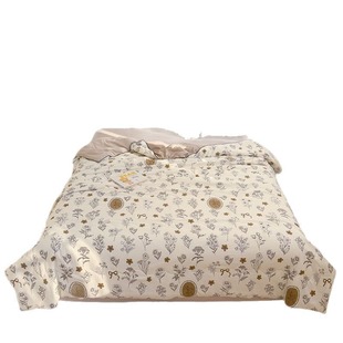 Washed Cotton Double-layer Yarn Soybean Fiber Summer Cool Quilt Class A Maternal and Infant Grade Air-conditioning Quilt Machine Washable Summer Quilt Wholesale for Hair