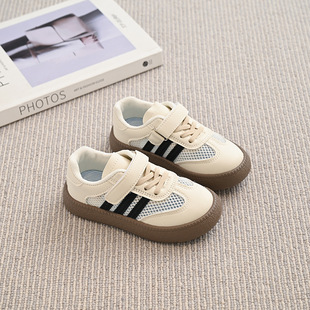 Genuine Leather Kidsren's Mesh Shoes Summer 2025 New Girls' Single Mesh Shoes Baby Shoes Mesh Breathable Boys' Sports Shoes
