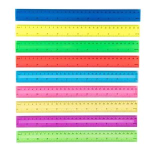 Concave ruler 30CM single opp bag packaging solid color color transparent mixed neutral packaging cross-border direct supply