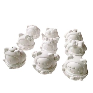 3D Plaster Doll White Graffiti Cute Sanrio Lucky Cat Series Creative HanDmaDe diy Coloring Toys