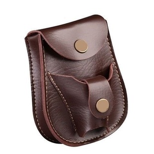 Slingshot bag one-piece black brown leather bag steel ball bag durable non-deformation boutique leather case sports toy waist bag