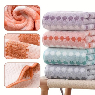 Oversized coral fleece printed square towel bath towel suit bathroom blanket absorbent dry hair cross-border gift