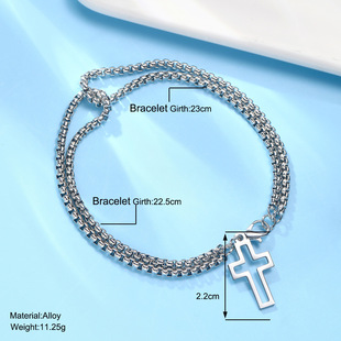 Europe and the United States cross-border hot luxury cross double bracelet niche fashion fashion style jewelry accessories wholesale