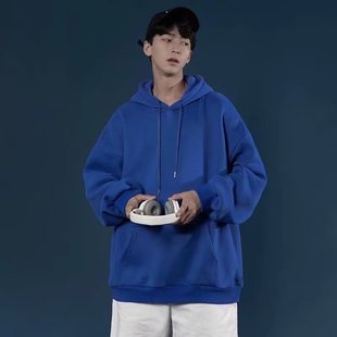 2024 Autumn Sweater Men's Hooded Fashion Hong Kong Style Loose Handsome Coat for Students Couple plus size Solid Color Hoodie