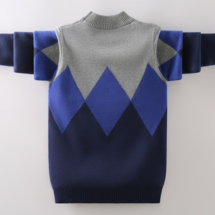 Big children's sweater boys' thickened pure cotton shirt 8-15 years old children's sweater pullover sweater one-piece delivery