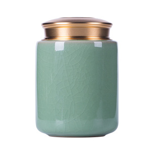 Kongshan новый дождь Longquan Celadon средняя Металлическая Крышка Герметичный чайный горшок керамическое хранение Подарочная упаковка горшок логотип